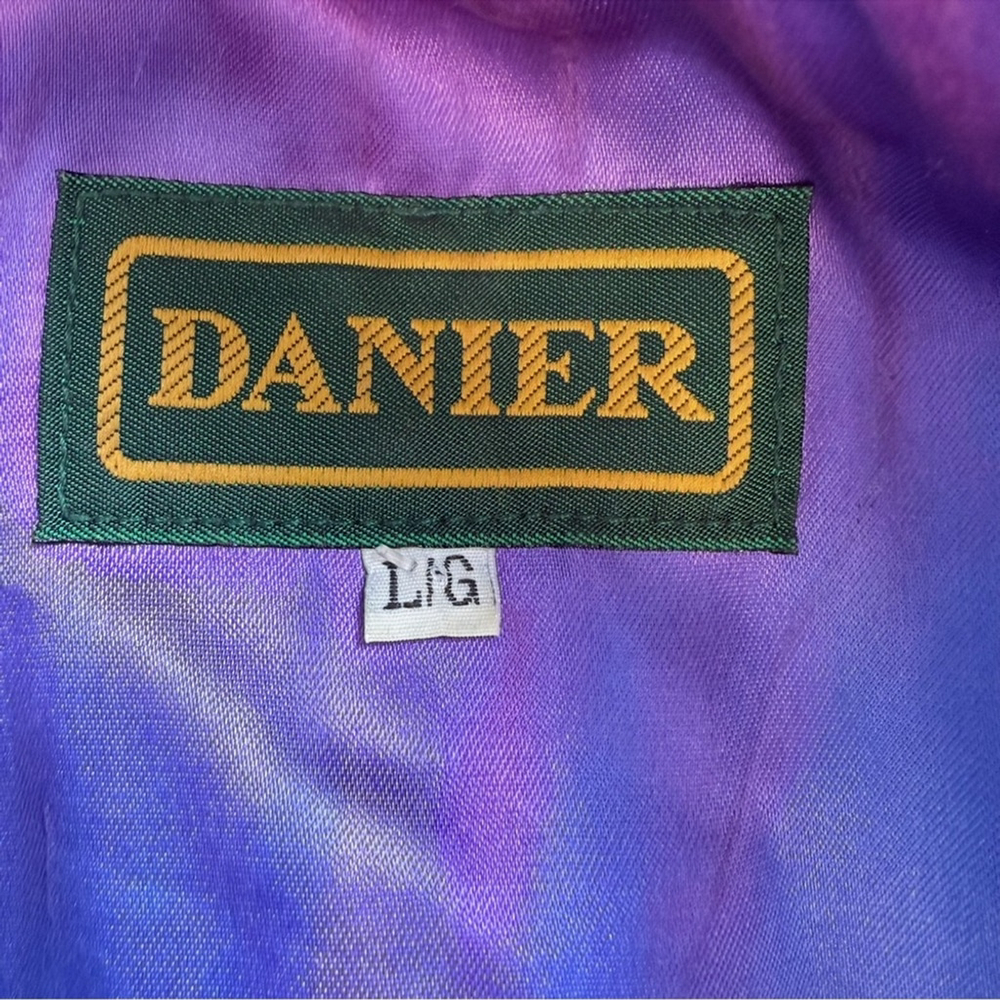 Danier Vintage 80s 90s Women's Vibrant Blue Faux Suede Blazer Size L Boho - Picture 4 of 14